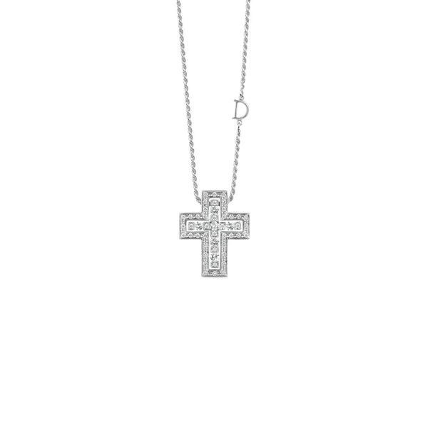 Belle Époque White Gold and Diamonds Necklace, 23x19mm